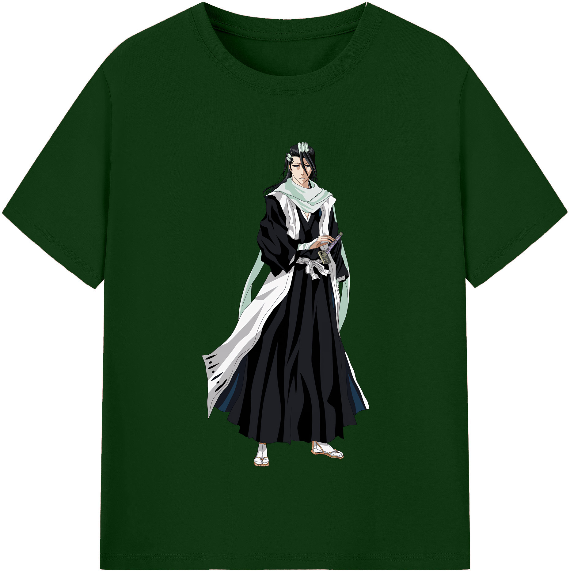 （画像用） ブリーチ くちき びゃくや BLEACH Kuchiki Byakuya 綿100％半袖Tシャツ（フロントプリント）